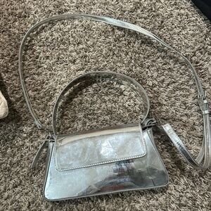 Silver Women's Shoulder Bag